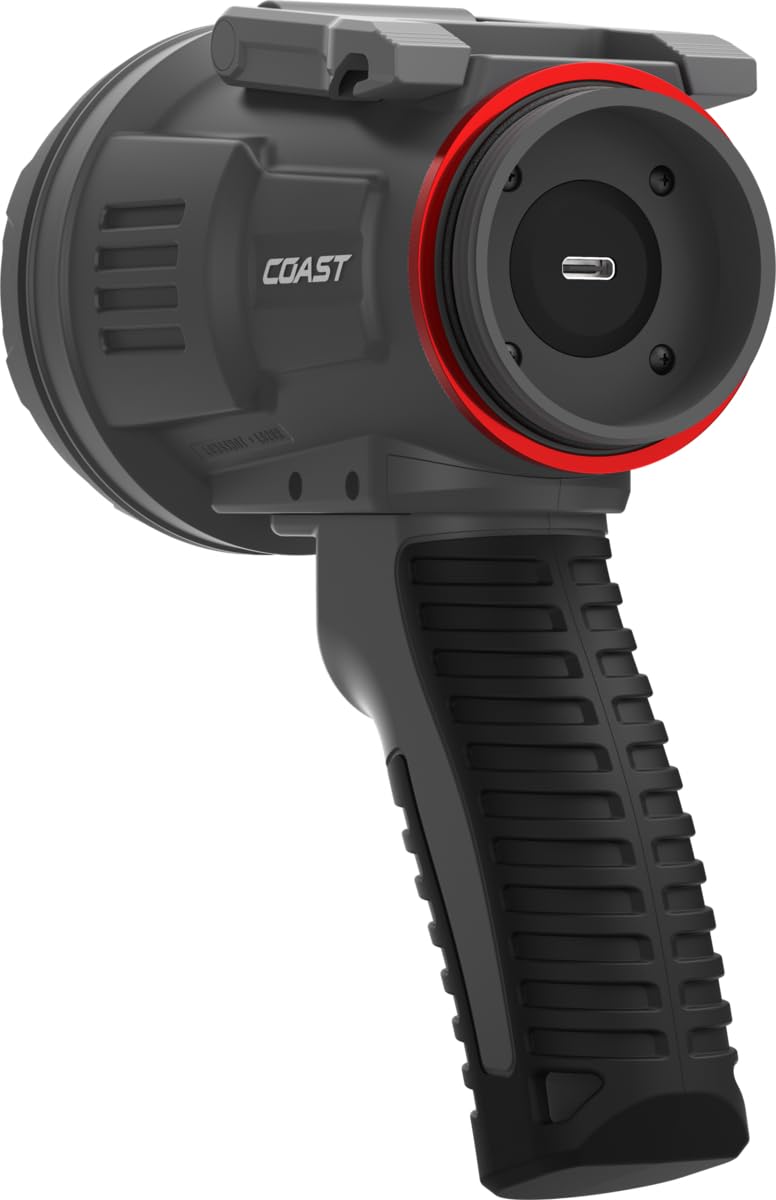 Coast LS20R 2500 Lumen Waterproof Rechargeable Spotlight, 1/4 Mile Rand, 20 Hour Runtime, Spot & Flood Beams, IP67, Floats in Water