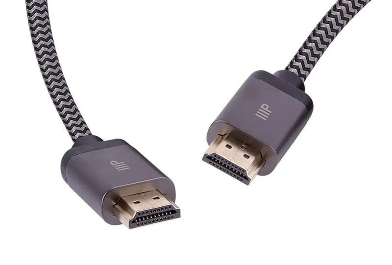Monoprice 8K Certified Braided Ultra High Speed HDMI 2.1 Cable - 8K@60Hz, 48Gbps, CL2 Rated, 24AWG, 25 Feet, Black Electronic Cable