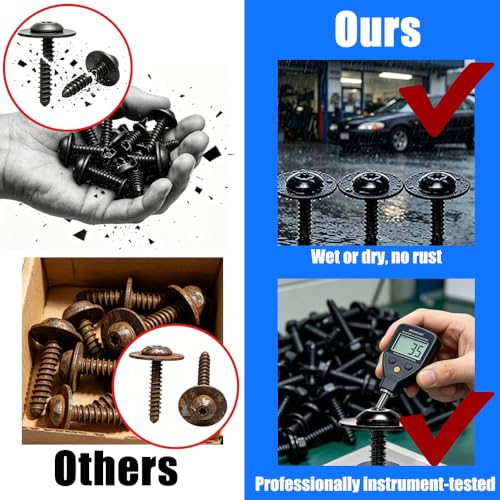 Taiss 30PCS M4.2‑1.41x20mm Fender Liner Splash Shield Bolts M4.2-1.41x20mm-Pan Head