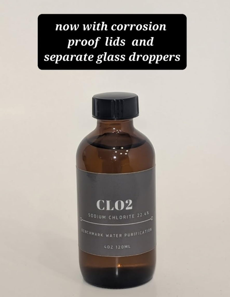 Chlorine Dioxide Kit | Hydrochloric Acid 4% (HCl) : Sodium Chlorite Solution 22.4% (8oz) Liquid Set