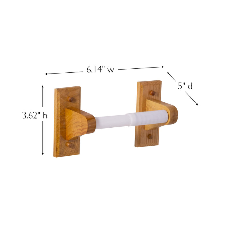 Dalton 4-Piece Bathroom Accessory Set, Honey Oak, Includes Towel Bar, Towel Ring, Toilet Paper Holder, and Robe Hook – Design House, 561258 4 Piece Set