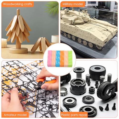 54 Pcs Sanding Sponge for Model, Waterproof Wet Dry Sanding Blocks for Wood, Metal, Plastic, Hobby, Model, Reusable Sandpaper Assortment Set (400, 600, 800, 1000, 1200, 1500 Grit)