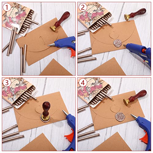 Containlol 24 Pcs Sealing Wax Sticks for Glue Gun 7 mm, Champagne Gold Champagne