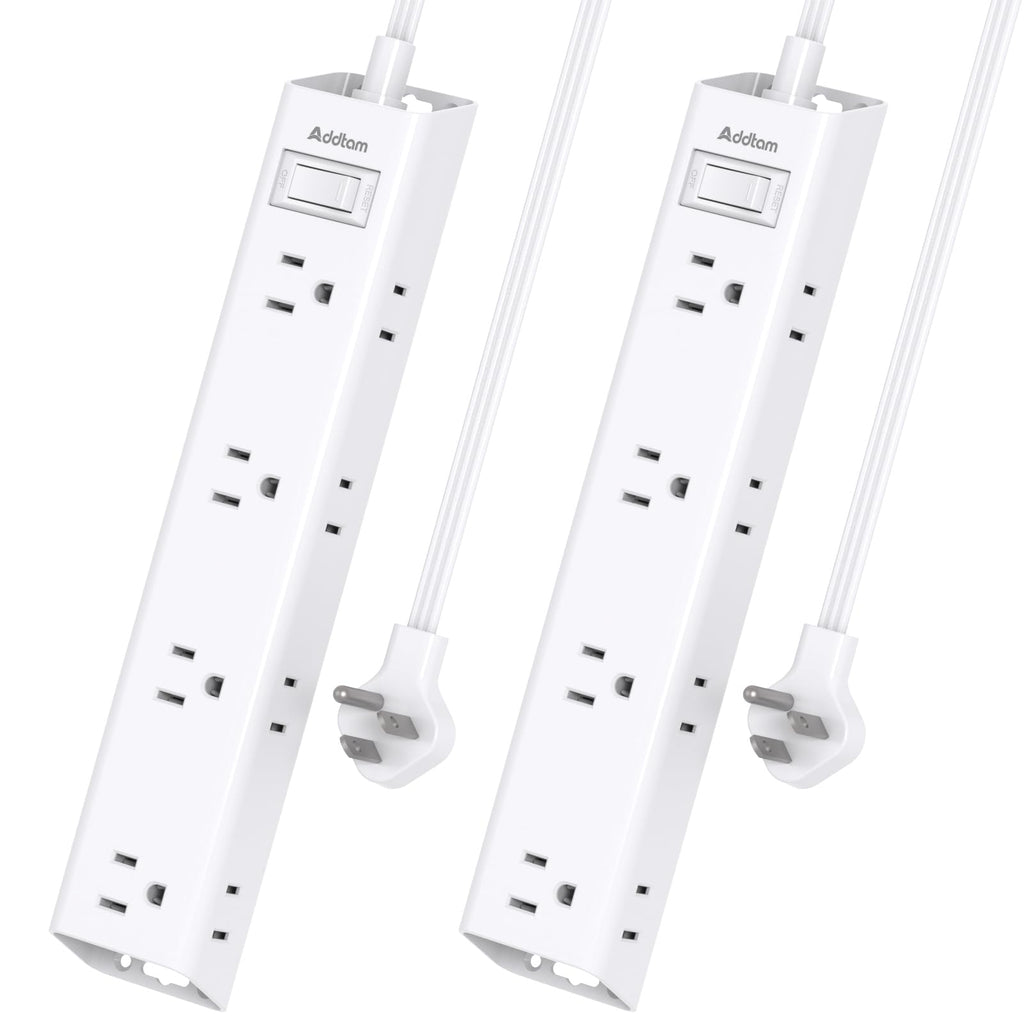 Extension Cord - 12 Outlet Surge Protector Power Strip, Flat Plug, 5ft, 1050J, 3 Sides Outlet Extender with Overload Protection, Wall Mount Multi Plug Adapter for Home Office College Dorm Essentials