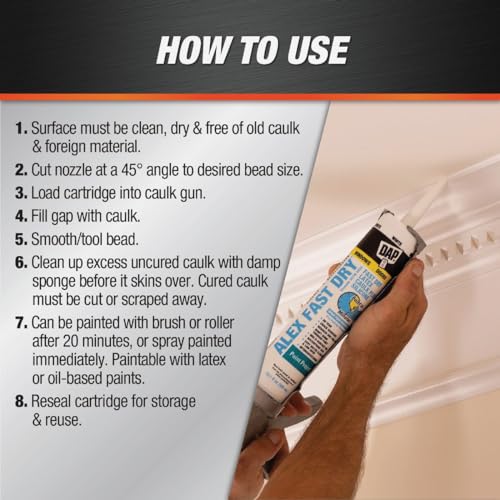 Alex Fast Dry Acrylic Latex Plus Silicone Caulk, 10.1 Ounce, (12Pack)