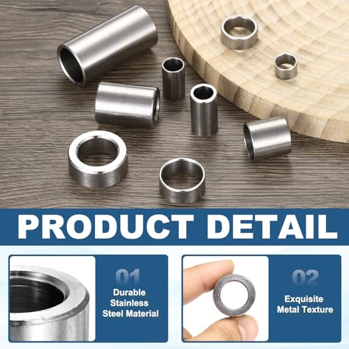 MECCANIXITY 6pcs M14 Metal Spacers, 9/16" IDx7/8" ODx5/8" Length Stainless Steel Spacer Round Unthreaded Standoff Bushing Plain Finish for Screw Bolts, Silver 14x22x15mm M14 x 22 x 15 mm