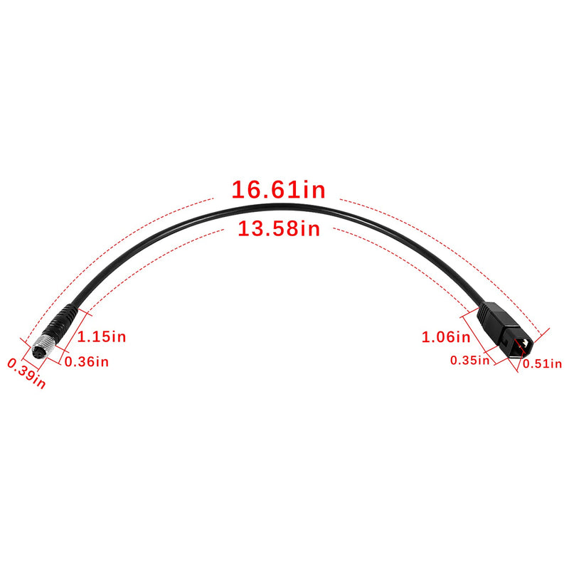 1852068 MKR-US2-8 7-Pin Transducer Adapter Cable Compatible with Humminbird Fish Finder & Minn Kota US2 Finders Universal Sonar Transducer Fish, Black