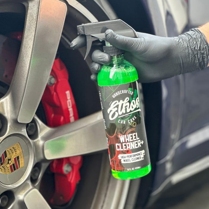 Ethos Wheel Cleaner Spray - Iron Remover Car Detailing - Rim Cleaner Spray Brake Dust, Iron Remover - Color Change Technology - Professional Strength Formula - Brake Dust Remover 16-oz