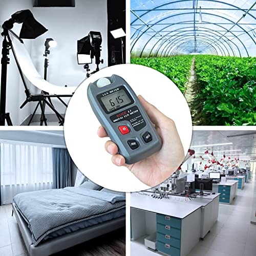 BSIDE Light Meter Digital Illuminance Meter 0.1-200,000 Luxmeter Environment Luminometer Photometer for Plants, Car Headlights Home & Office LEDs Light Photography