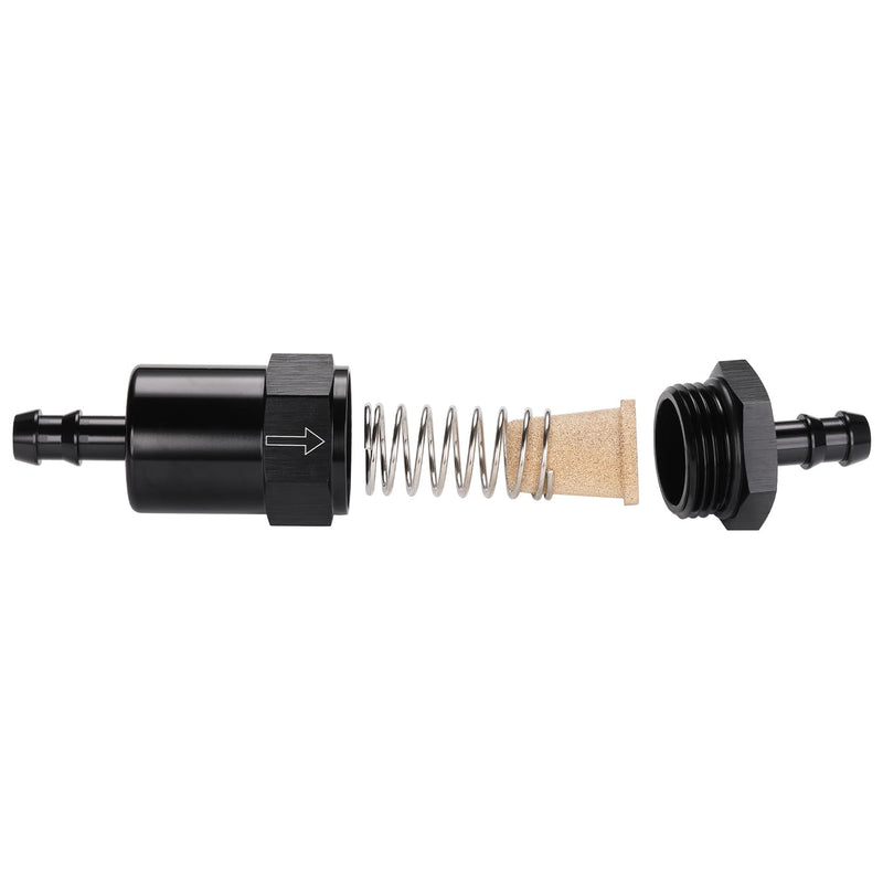 3/8" Billet Inline Fuel Filter 30 Micron Aluminum Black 3/8"