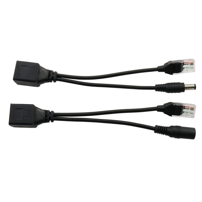 POE Splitter Injector Kit 1Pair Power Over Ethernet Passive PoE Adapter Injector Splitter Cable with 5.5x2.1mm DC Connector 12V