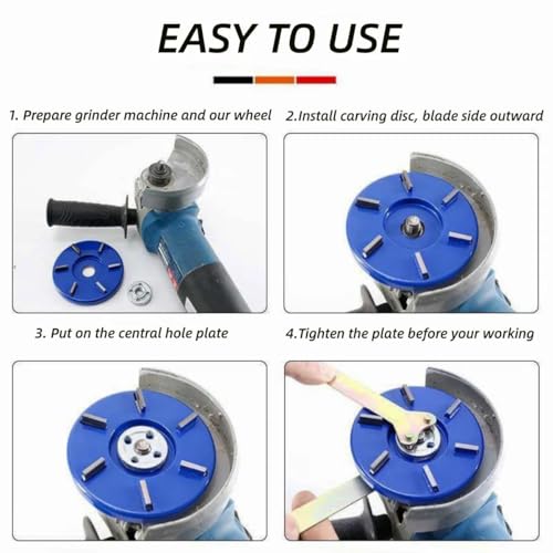 Flat Blade 6 Teeth Chainsaw Mill Cutter Woodworking Blade Tools 90mm Stump Remover Angle Grinder Wood Carving Disc Flat