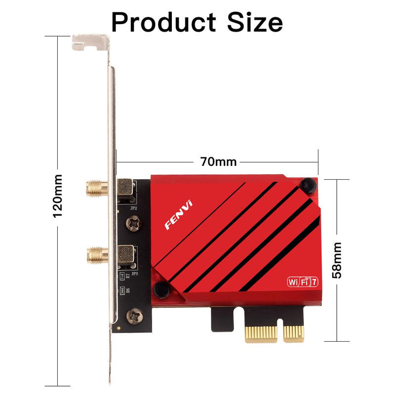 FENVi PCIE WiFi Adapter for Desktop WiFi 7 BE200 Tri-Band PCIe Network Adapter with 8774Mbps Speed and BT5.4, Compatible with Windows 11/10, Not for AMD Motherboards