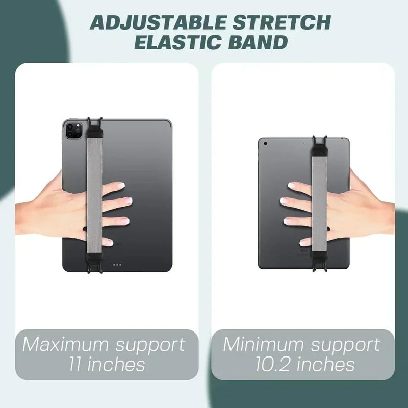 for iPad 9.7 10.5 inch Hand Strap Leather Handle Grip Security Hand-Strap (Black) black
