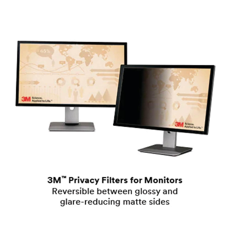 3M Privacy Filter for 24 Inch Widescreen Monitor, Reversable Gloss/Matte, Reduces Blue Light, Screen Protection, 16:9 Aspect Ratio (PF240W9B) , Black