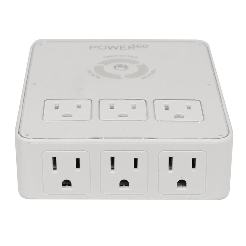 Panamax P360 Dock 6-Outlet Wall Tap/Charging Station, White, 6.8" x 2.9" x 5" Charging Station