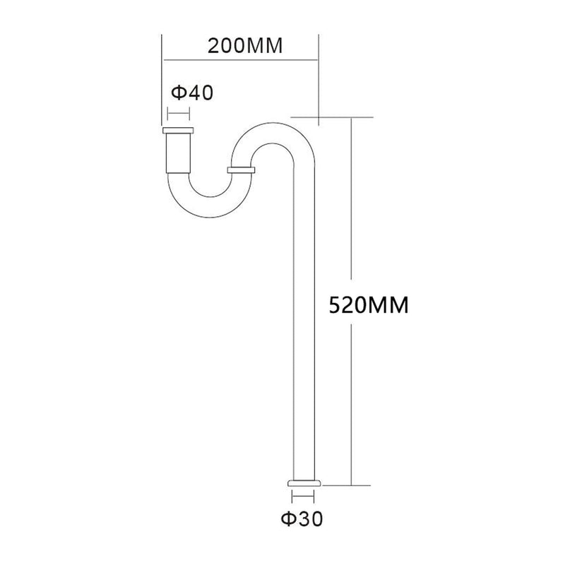 CIENCIA Sink Trap Brass S Trap for Bathroom Sink Kitchen Sink Sewer Pipe Drain Tube S Trap Chrome, WT04