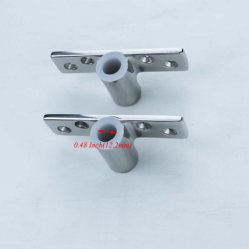 2Pcs Boat 316 Stainless Steel Oarlock Socket Side Mount Rowlock Socket for 1/2" Shank