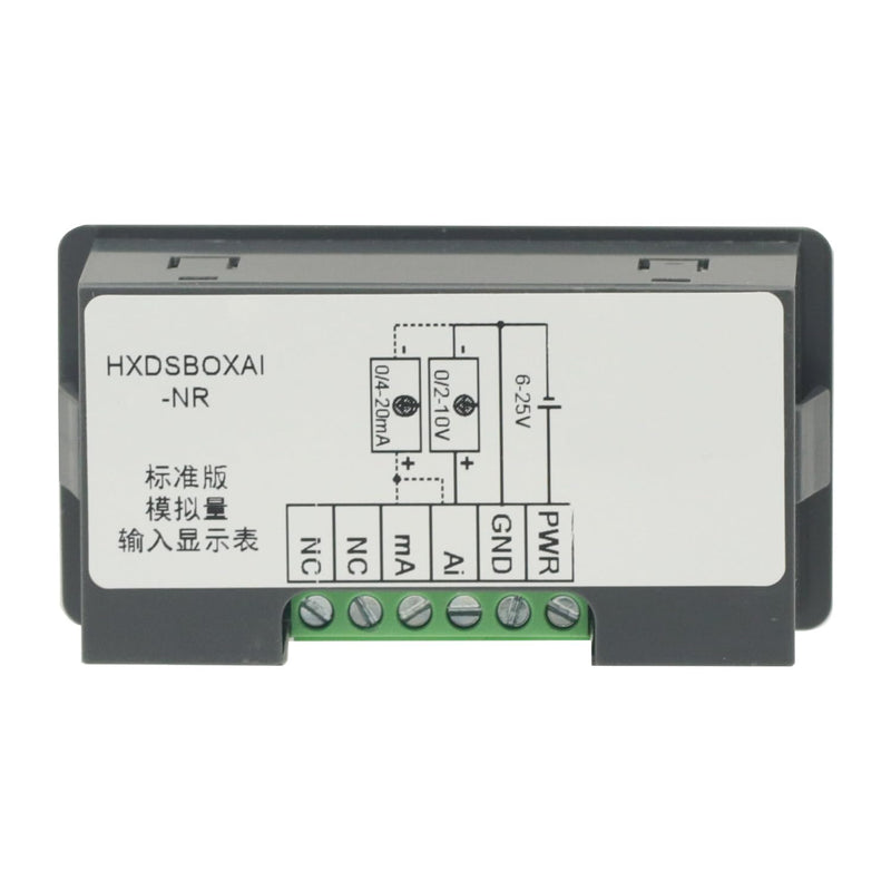 Digital Display Meter 0-10V 0-20mA 2-10V 4-20mA Analog Signal Input Panel Meter Standard/RS485/Relay (Standard Edition) Standard Edition
