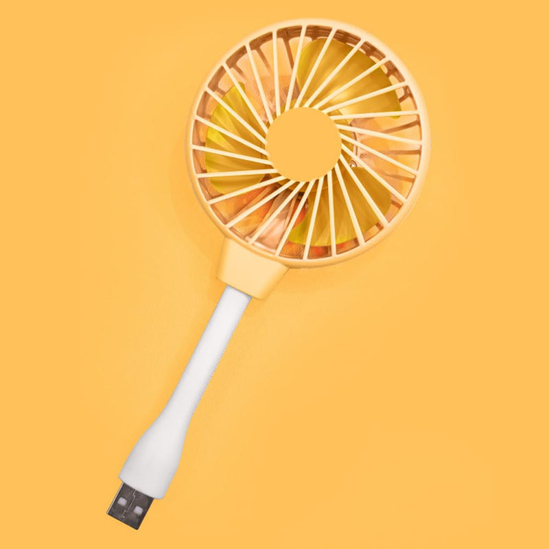 ABS Portable USB Mini Fan 360° Adjustable Personal Cooling Fan(Yellow) Yellow