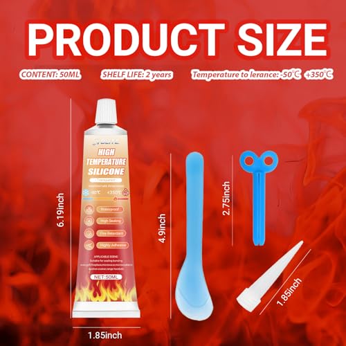 Clear High Heat Silicone Sealant Set, High Temp Silicone Sealant 100ml