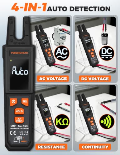 UM01 Digital Clamp Meter Multimeter POROMETISTO，TRMS 4000 Counts