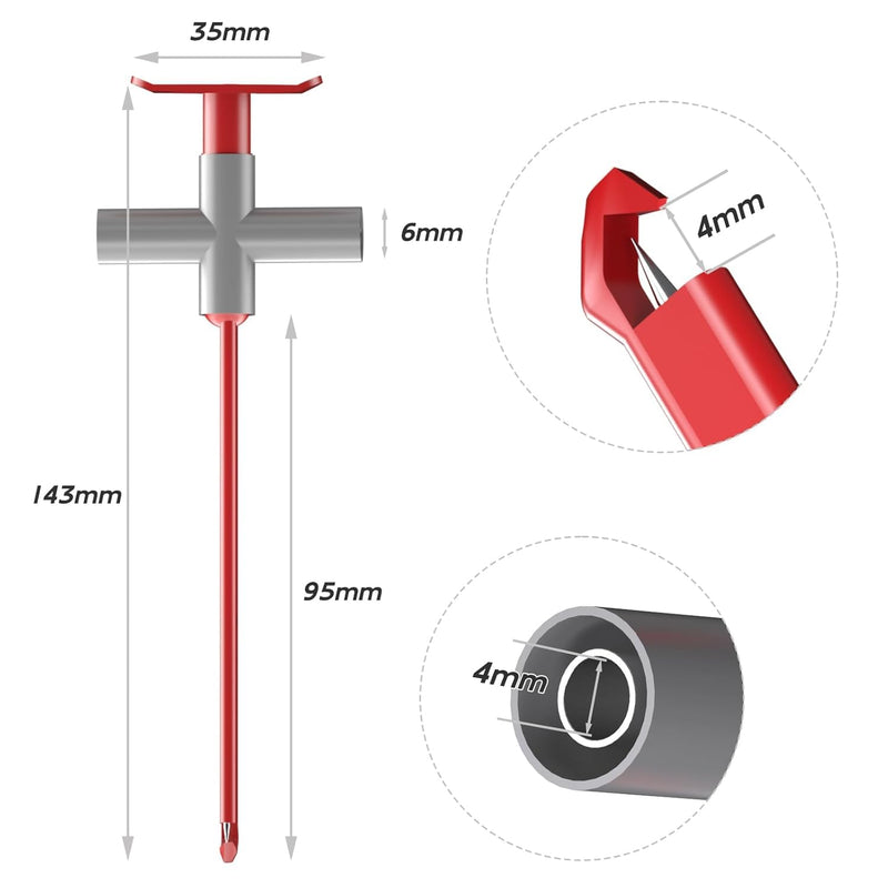 2PCS Puncture Probe P5010 Auto Repairing Multimeter Test Clip Car Testing Tool with 4mm Female Sockets for Car Repairing, Black and Red