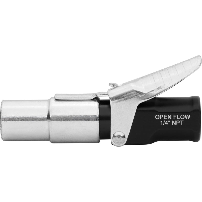 Locking Air Chuck - Six Steel Jaws Lock onto Any tire Valve - Won't Leak or pop Off - Rated to 150 PSI - Open Flow