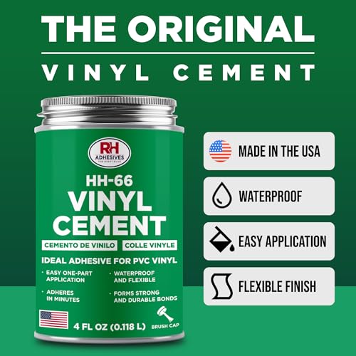 HH-66 Vinyl Cement 4 oz - Waterproof PVC & Vinyl Glue for Pools, Tarps