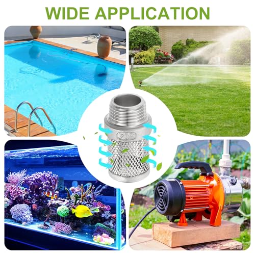 uxcell 2 Inch 304 Stainless Steel Filter Head, Hose Suction Strainer 2" (DN50)