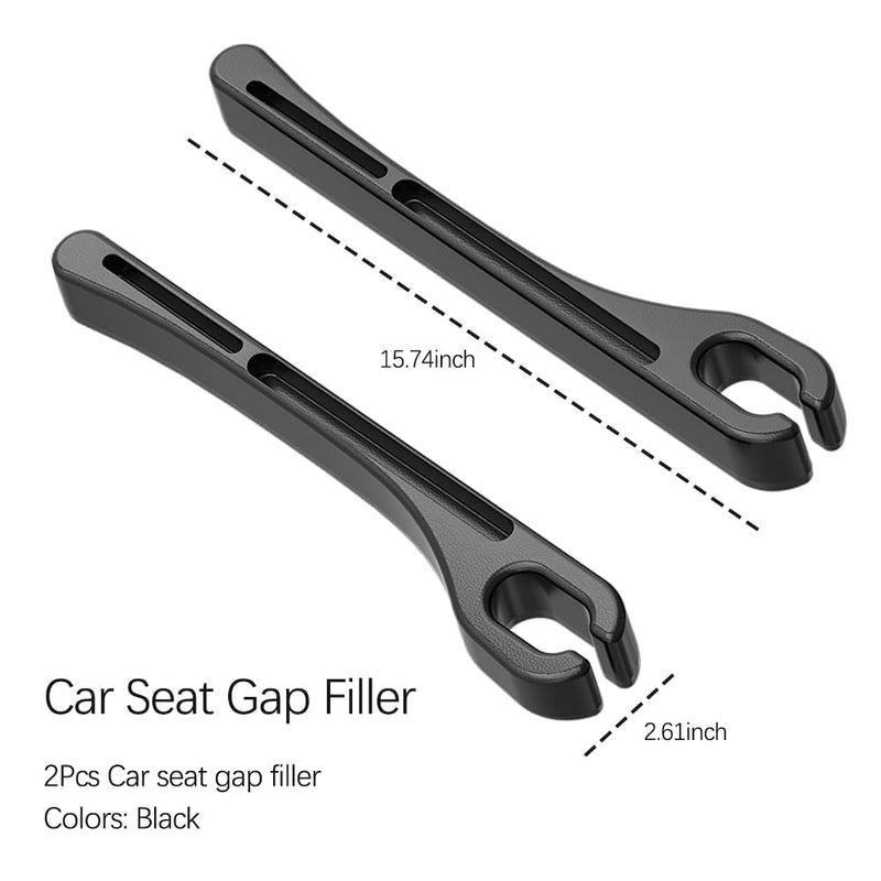 2PCS Car Seat Gap Filler with Phone Holder,[New Upgrade] Multi-Function Car Side Seat Gap Filler for Prevent Items Falling,Universal Car Seat Organizer Car Accessories Interior (Black) Black