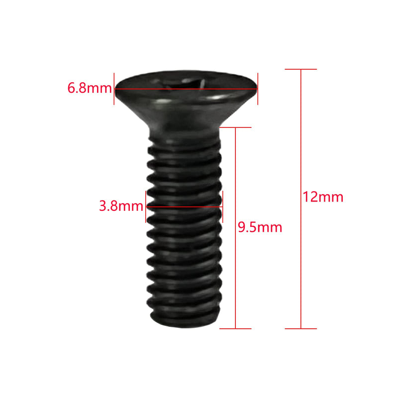 Motorcycle Master Cylinder Front Brake Reservoir Cover Cap Screws Replacement M4x0.7x12mm Black 6-Pack