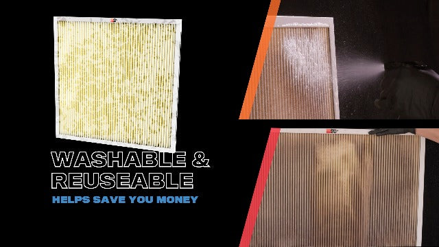 K&N 10X20X1 HVAC Furnace Air Filter, Lasts a Lifetime, Washable, Merv 8, the Last HVAC Filter You Will Ever Buy, Breathe Safely at Home or in the Office, HVC-8-11020 9.5" x 19.5" x 0.8"