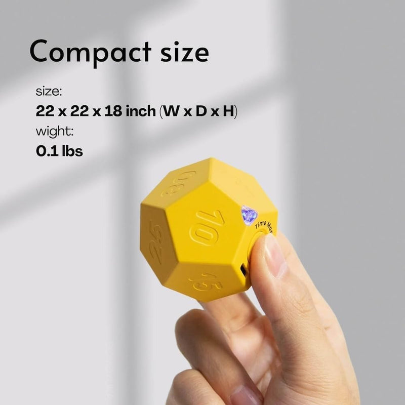 Rotating Pomodoro Timer Rechargeable Productivity Timer,Shower Timer Waterproof,Magnetic Flip Mute,Vibrate & Sound Alert,Timer for Kitchen Cooking,Kids Study,Desk,ADHD (Yellow&White&Pink) Yellow&white&pink