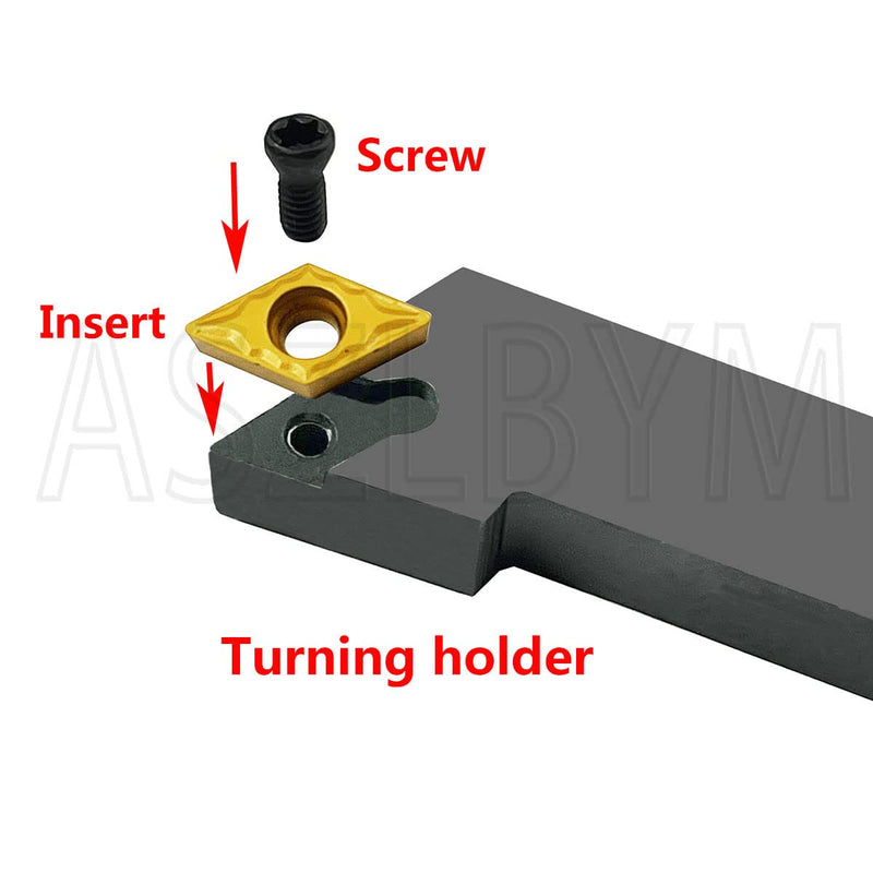 7PCS 3/8" Shank Indexable Carbide Lathe Turning Tool Holder Set Cutting Tools for Turning Grooving Threading Boring Bar with Carbide Turning Insert MGMN150-G CCMT21.51 DCMT21.51 11ER 11IR