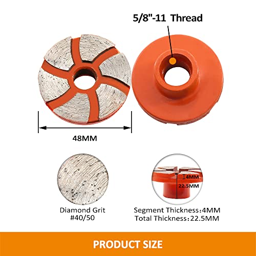 BGTEC Diamond Grinding Wheel for Granite & Stone, 2 Pack 48mm