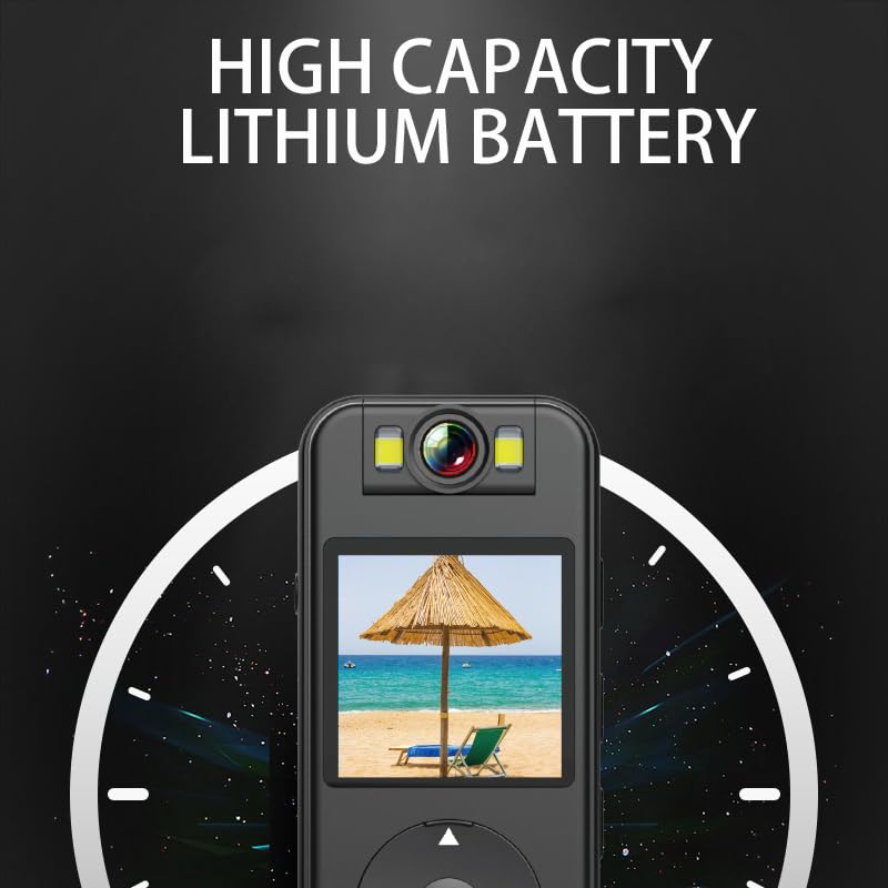64GB Included, 4K UHD 30FPS Recording,1.4 in Screen Recorder, Body Cameras,Wearable Body Cam, 6HR Battery Life, for Outdoor Riding,Home,Sports,Security, JS-06B-64