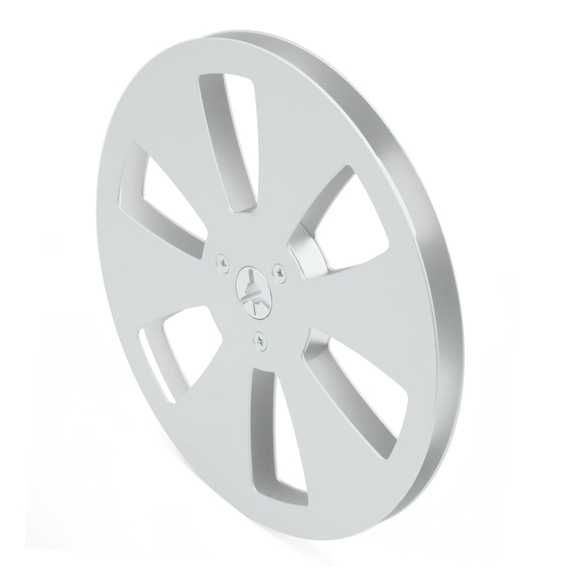 7 Inch Empty Tape Reel 1/4" Aluminum Take-up Reel, 6-Hole Metal Flange Hardware Spool Component Universal Replacement for Open Reel to Reel Tape Recorders(Silver)
