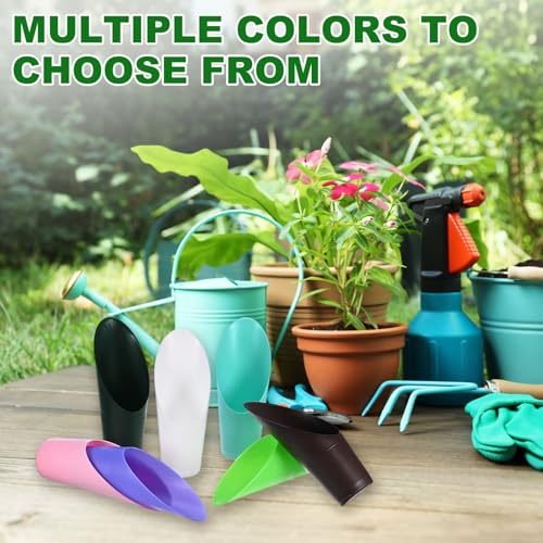 M METERXITY 18-Pack Bonsai Soil Scoops, Plastic Garden Soil Scoops Bucket Shovel Potting Scoopers for Transplanting/Flower Planting/Plant Succulent,Colorful Small Gardening Tools [Multicolor]