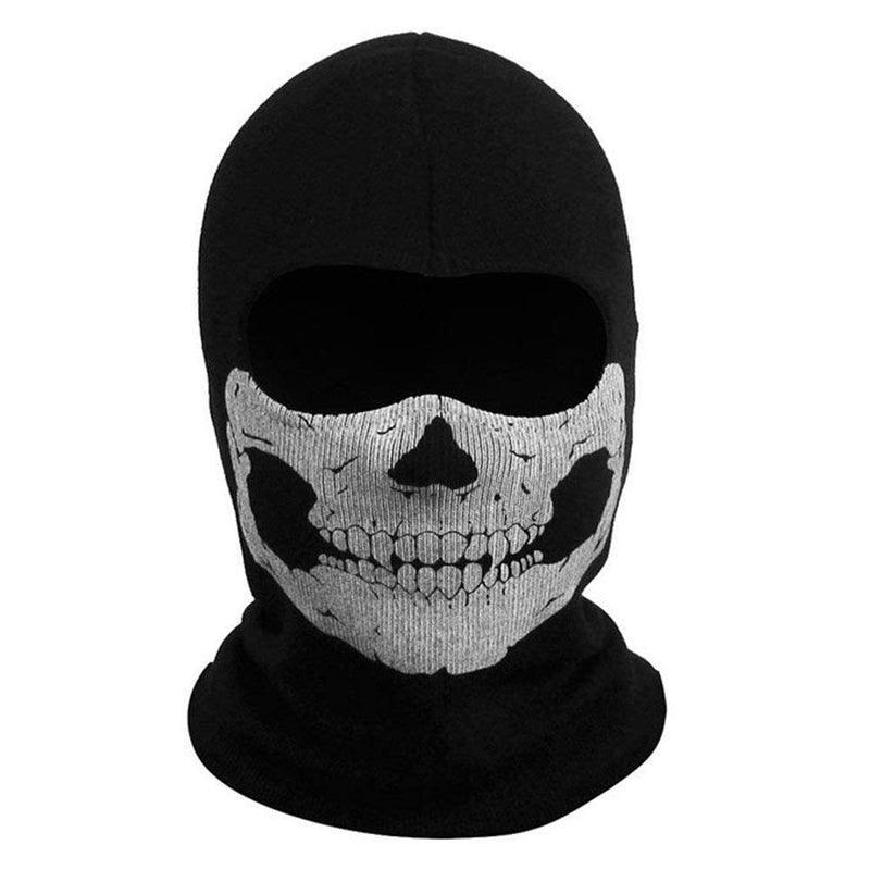 Black Balaclava Ghosts Skull Full Face Mask, Windproof Ski Mask Motorcycle Face Masks Tactical Balaclava Hood for Men Women Youth Halloween Cosplay Outdoor Sport Cycling Skiing Hiking