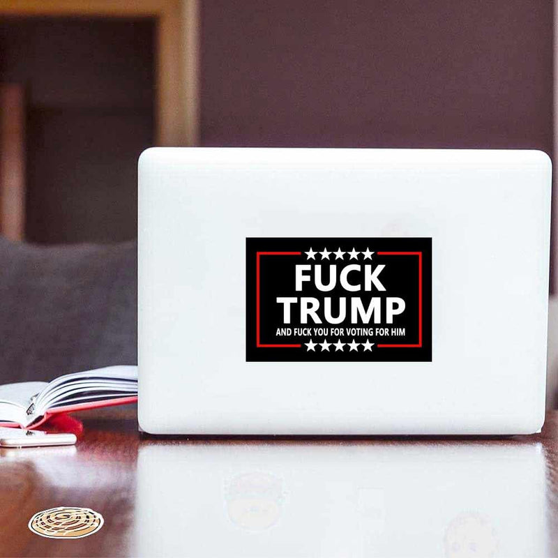 10 Pack Fuck Trump and Fuck You for Voting for Him Anti Trump Stickers Laptop Bumper Decal Window Waterproof Car Stickers