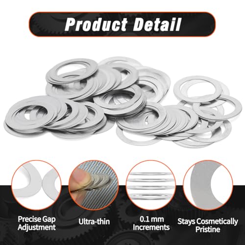 Shim Washer 17 x 22 Precision Spacers Kit 80 Pcs 0.1/0.2/0.3/0.5mm Thick 17 x 22 x 0.1/0.2/0.3/0.5mm