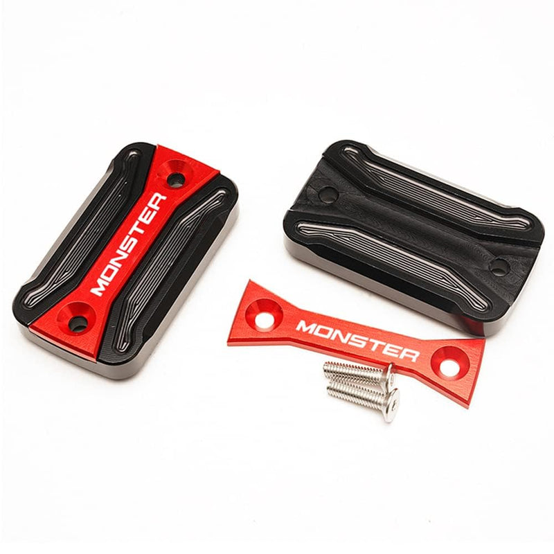 MOWOK Motorcycle Front Brake Cylinder Fluid Reservoir Cover For Ducati Monster 696 Monster 795 Monster 796 Monster 821 Accessories (Red) Red