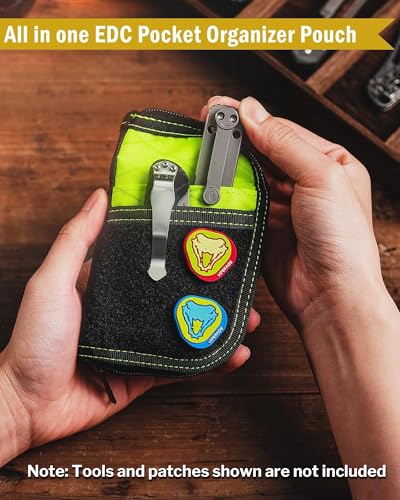 VIPERADE VE10 EDC Pouch Small Multitool Pocket Pouch with DIY Patche Area Hot Lime
