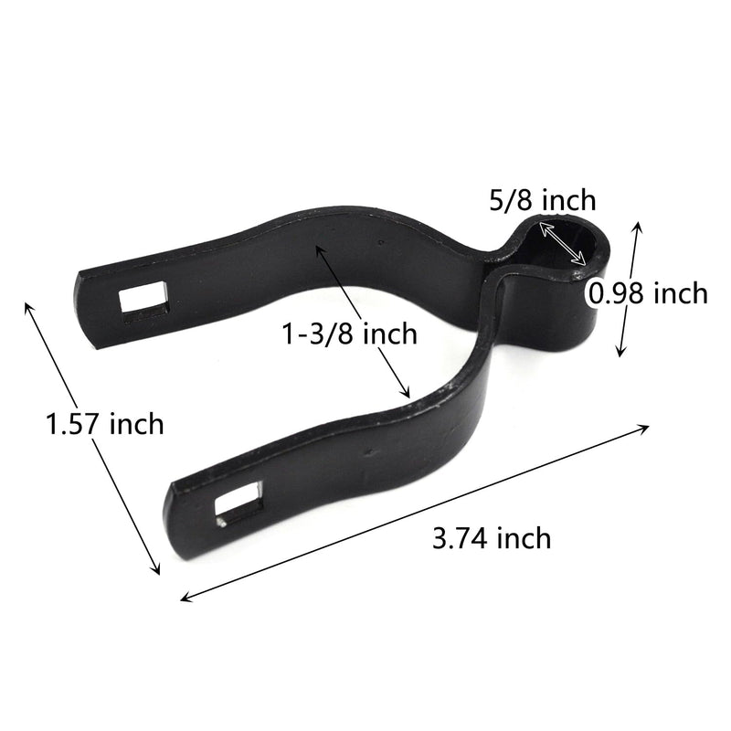 (4 Pack) 1-3/8" Pressed Steel Chain Link Fence Gate Post Hinge, Chain Link Fence Female Hinge, with Nut/Bolt - Black 1-3/8"(Famale)