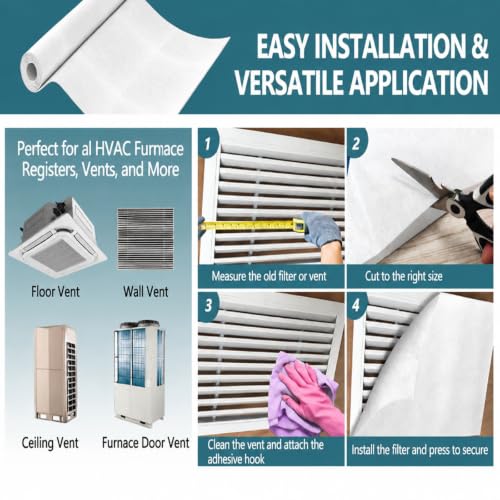 MERV 8 Cut to Fit Air Vent Filter Material for HVAC Vents