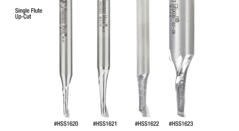 Amana Tool HSS1646 Double Flute Spiral Router Bits Metal Aluminum Cutting 3/4 Dia x 1-1/4 x 1/2 Inch Shank Up-Cut Router Bit High Speed Steel