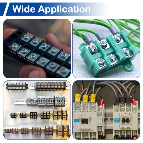 Screw Terminal Blocks Kit, Electrical Connector Screws with Square Washers
