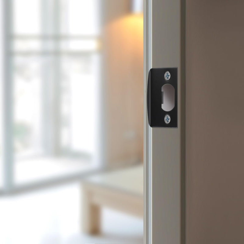 DOITOOL 12 Pack Door Strike Plate Deadbolt Strike Plate Door Reinforcement for Lock Alignment and Stability Rounded Edge Replacement Plates for Home and Business Security Systems