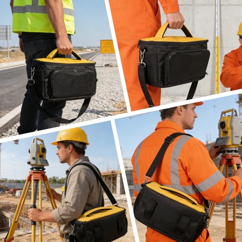MOETER Tr-Style Survey Bag - Universal GPS/GNSS Host Bag, Water-Resistant Soft Carrying Case with Shoulder Strap for Total Station, Survey Equipment & Accessories (Fits T/TR/S-Style Receivers)